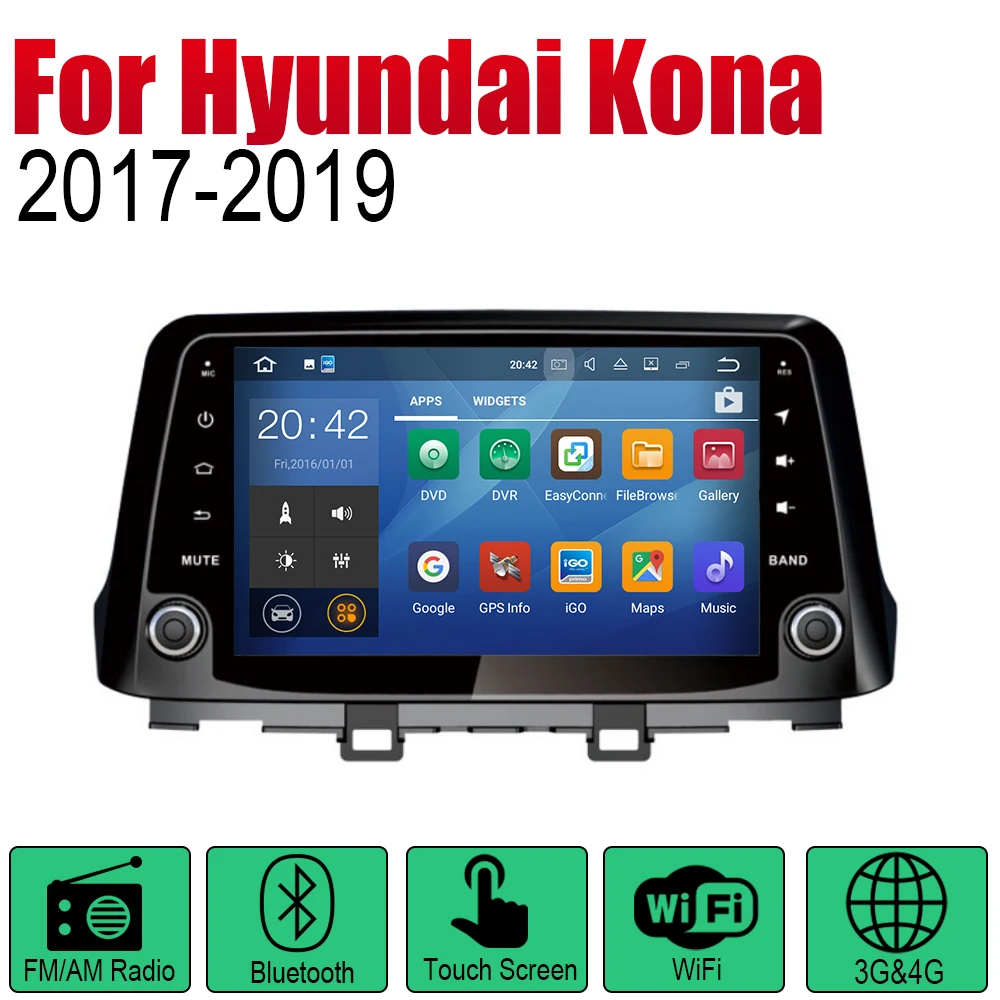 Discount ZaiXi Auto Radio 2 Din Android Car Player For Hyundai Kona 2017~2019 GPS Navigation BT Wifi Map Multimedia system Stereo 1