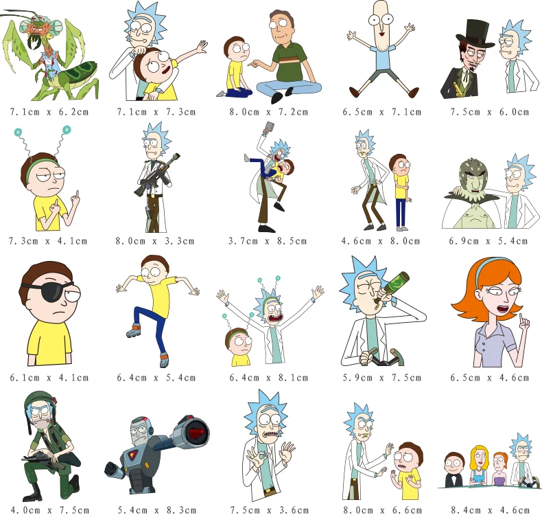 110pcs Drama Rick and Morty Stickers Decal for Snowboard Laptop Luggage Car Fridge DIY Styling Vinyl Home Decor Pegatina