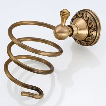 

New Metal Wall Hair Dryer Bracket Anti-Rust Antique Style Hair Dryer Holder Bracket Space Aluminum Bathroom Stand Rack Organizer
