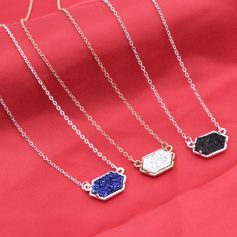 Горячее предложение Druzy Drusy ожерелье модное овальное из смолы Kallaite Howlite