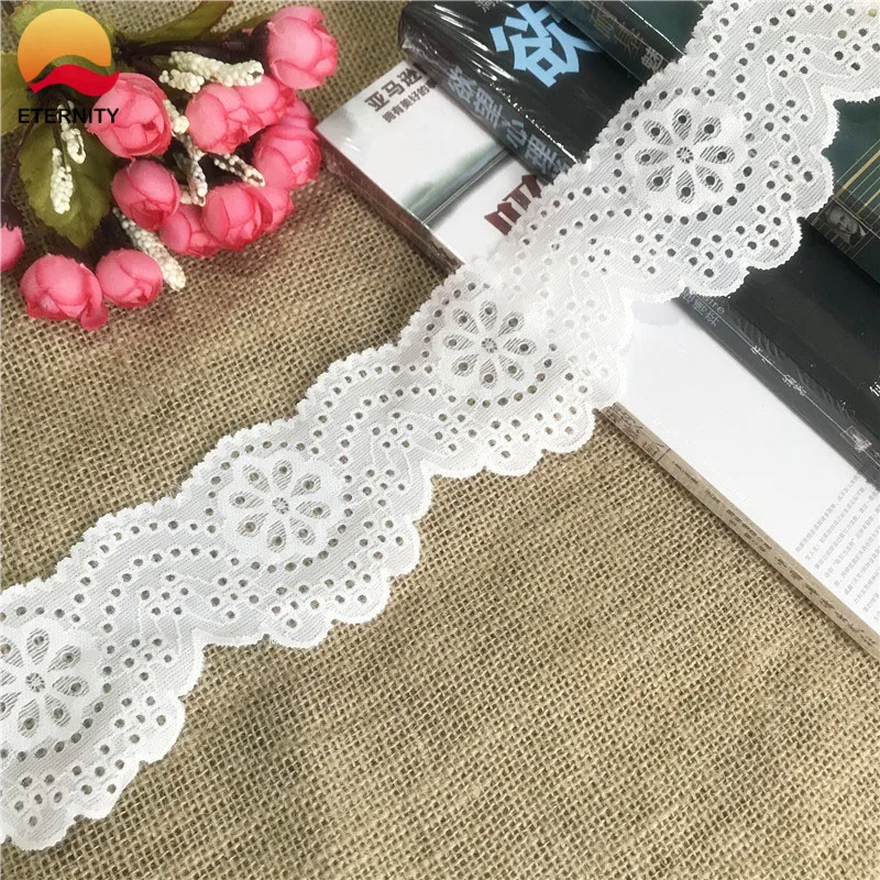 

*7cm S2441 high quality beautiful white lace decoration DIY embroidery ladies underwear decorative African lace fabric