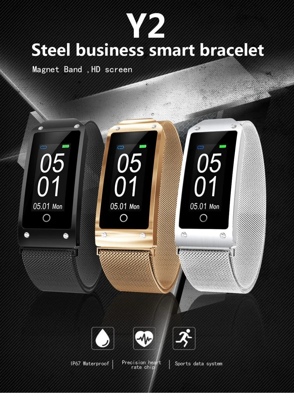 Y2 Смарт-часы Bluetooth 4,0 водонепроницаемые Смарт-часы Android и IOS reloj inteligente монитор сердечного ритма тест артериального давления PK S3