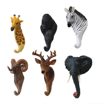 

1Pcs Highly Practical Fashion Unique Style American Retro Personality Animal Shape Hook Three-dimensional Animal Wall Hanging