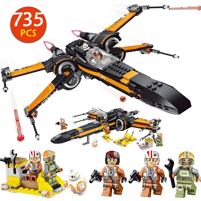 

Poe's X-wing Fighter Starwars Compatible Legoinglys Building Blocks Bricks Fighter Assembled Fighter Star Wars X Wing Toys