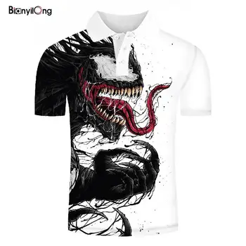 

2020 New men polo shirt Fashions Polo Shirt Men Movie venom 3D Print Short Sleeve Summer Shirt Polos Casual Mens Clothing