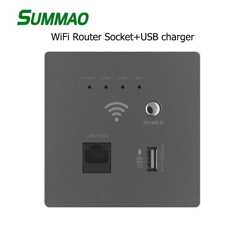 

SUMMAO PC Wireless Wall Router WiFi Socket Smart Relay Route USB Integration Outlet WIFI Wall Embedded Repeater For Room