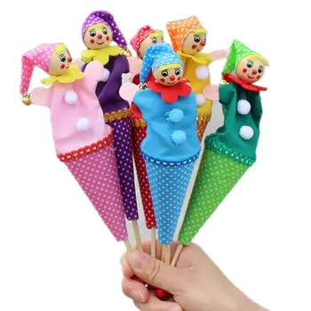 

Classic Cute Doll Puppets DIY Hide and Seek Baby Kids Early Educational Wood Toy