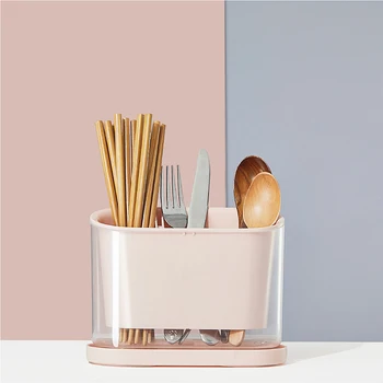 

Multifunction Kitchen Storage Rack Utensil Draining Rack Knife Spoon Chopsticks Plastic Holder Tableware Organize Accessories