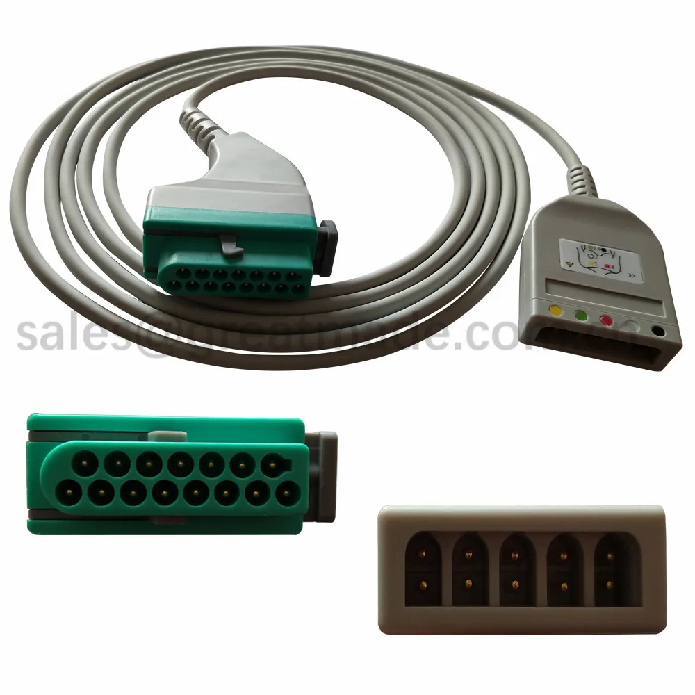 Совместимый fukuda DS8100, DS8200, DS8500 3-цельный кабель ЭКГ кабель 15pin