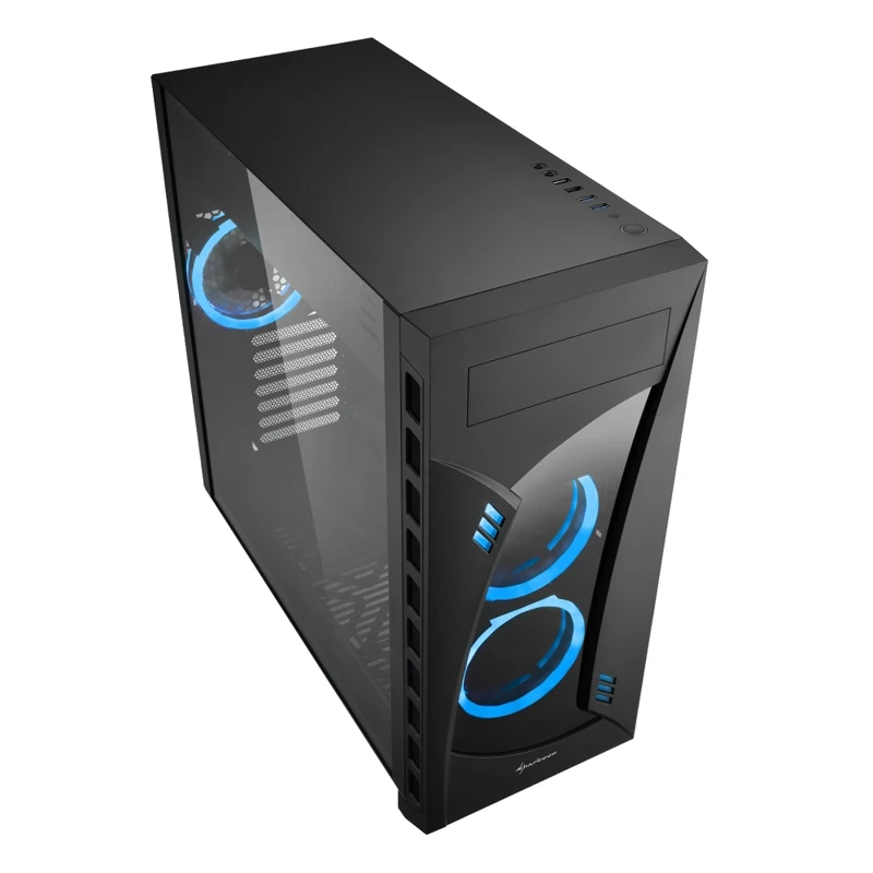 Корпус Sharkoon NIGHT SHARK blue E-ATX, ATX, mATX, Mini-ITX, SSI CEB, SSI EEB, Midi-Tower, 3x120mm fan, 2xUSB 2.0, 2xUSB 3.0