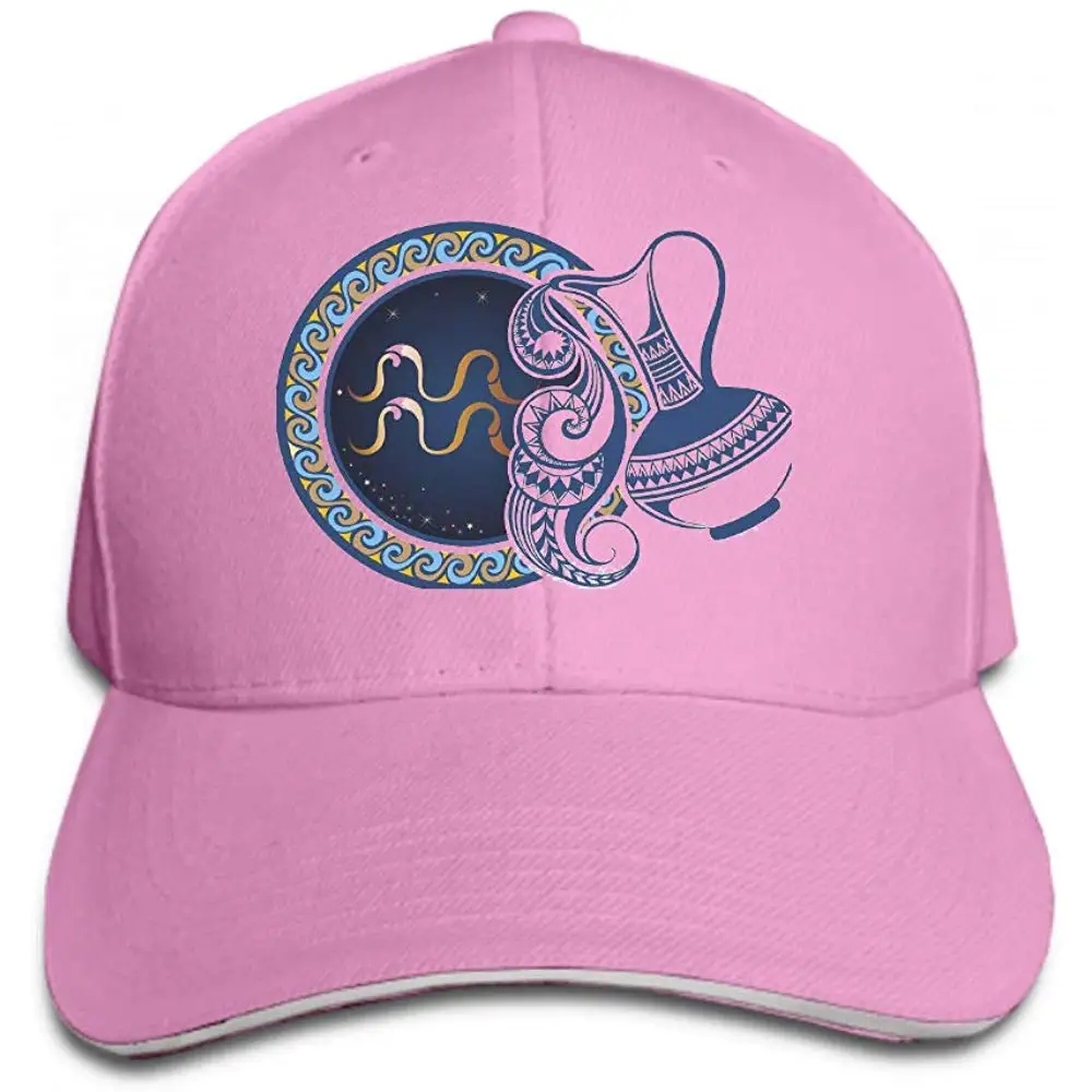 Бейсбольная Кепка унисекс, Кепка Дальнобойщика, ковбойская шляпа для взрослых, хип-хоп бейсболка, Знак зодиака, Водолей, розовый