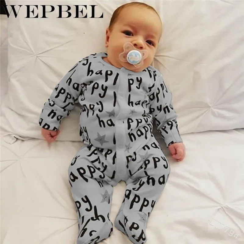 WEPBEL/Детский комбинезон для новорожденных милый с длинными рукавами и круглым