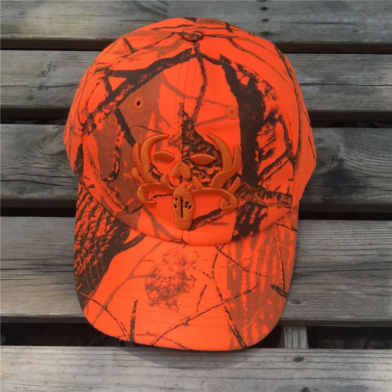 New Hunting Orange Realtree Camouflage Cap With Deer Adjustable ...