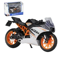 Modelo de motocicleta de Metal fundido a presión para niños, escala 1:18, KTM RC 390, Kit de exhibición, colecciones, regalos