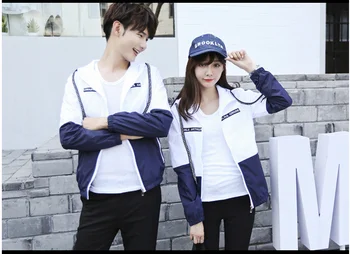 

New casual color matching jacket fashion youth coat sun protection clothing couple jacket cardigan jacket street trendy