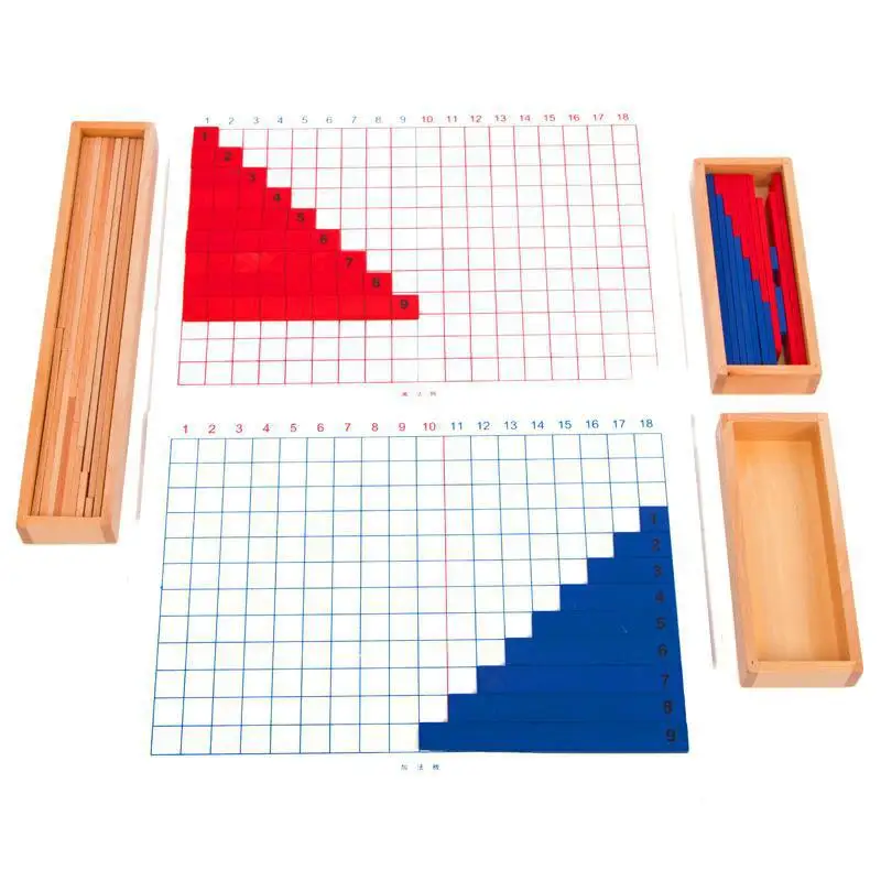 

Montessori Mathematics Teaching Aids Professional Montessori Children Early Education Toy 5-6-7-8 Primary School Much jian fa ba