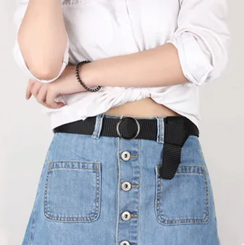 

Canvas belt round buckle belt canvas mesh belt fashion belt canvas nylon buckle clothing student pants gift