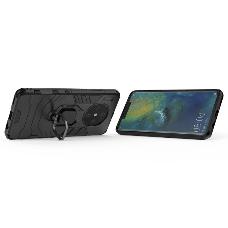 Для huawei mate 30 Чехол Силиконовый ТПУ и Жесткий ПК ультра роскошный Броня ударопрочный металлическое кольцо-держатель чехол для huawei mate 30
