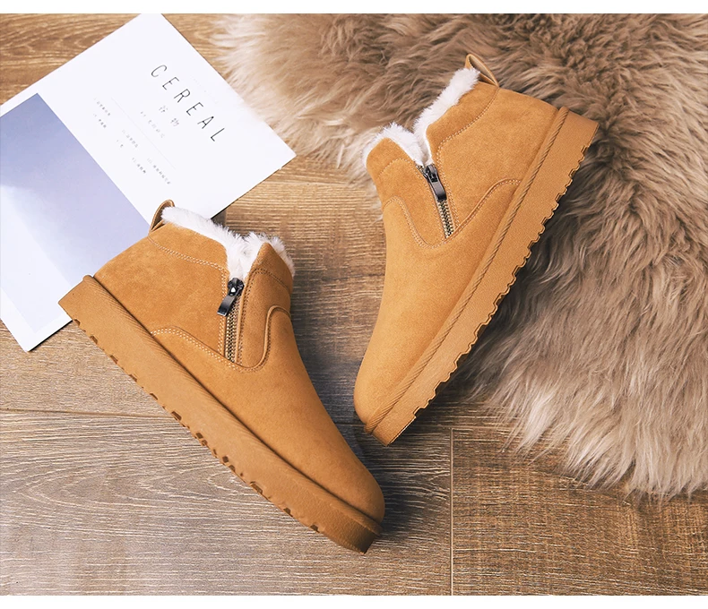 men women winter warm work boots with plush fur casual lightweight ankle boots waterproof anti-skid outdoor sneakers sports shoes couple unisex plus size shoes (14)