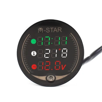 

For Yamaha YZ250X YZ250FX YZ450FX WR450F WR250R Motorcycle Voltmeter Time Temperature LED 3-in-1 LED Digital Voltage Meter