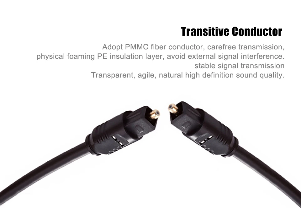 1m OD2.2 mm Digital Optical Audio Cable Toslink Gold Plated SPDIF Coaxial for Blu-ray CD DVD Xbox 360 PS3 AV TV Square Interface (10)