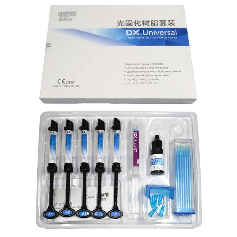 

1 kit Dental Nano Hybrid Light-curing Composite Resin Universal Type (A1/A2/A3/A3.5/B1) for Dentin and Enamel