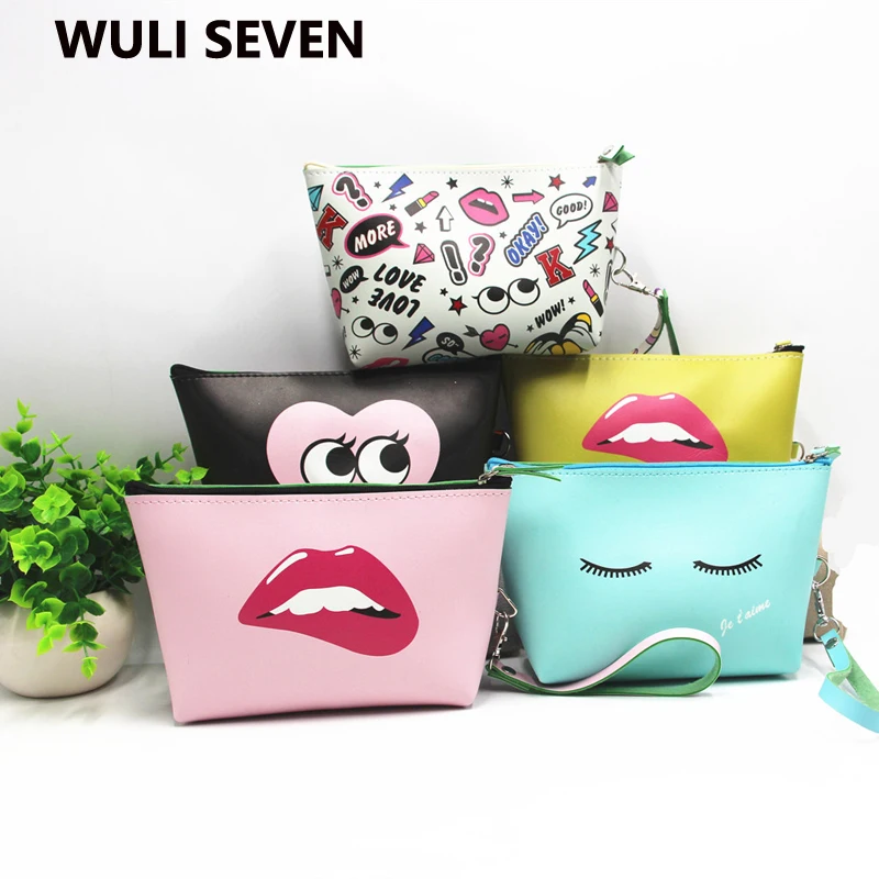 

WULI SEVEN New Cute Printing Makeup Bags With Large Capacity Cosmetics Pouchs For Travel Ladies Pouch Women Cosmetic Bag