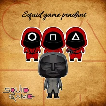 Squid Game Pendant Acrylic Animation Peripheral Bag Pendant Wooden Fashion Trend Backpack Pendant