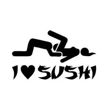 

Funny Sticker I Love SUSHI I AM STIG Baby in car THINK LESS LIVE MORE fake taxi drift sign refueling simple leyebrows taro fish