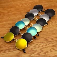 Круглые Солнцезащитные очки Ретро солнцезащитные очки в металлической оправе цветные линзы полосатый очки Для мужчин Для женщин солнцезащитные очки UV400 путешествия солнцезащитные очки для женщин