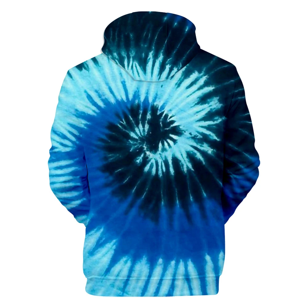 Осенняя удобная толстовка с 3D принтом tie-dye, Мужская/Женская Повседневная Синяя толстовка с 3D принтом tie-dye, зимняя уличная одежда