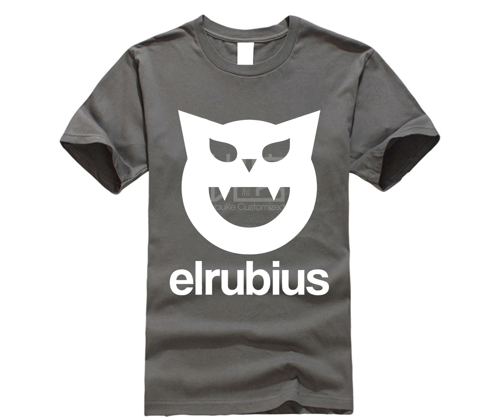 Футболка с круглым вырезом с логотипом Elrubius, топ с круглым вырезом, черная и белая футболка для мужчин