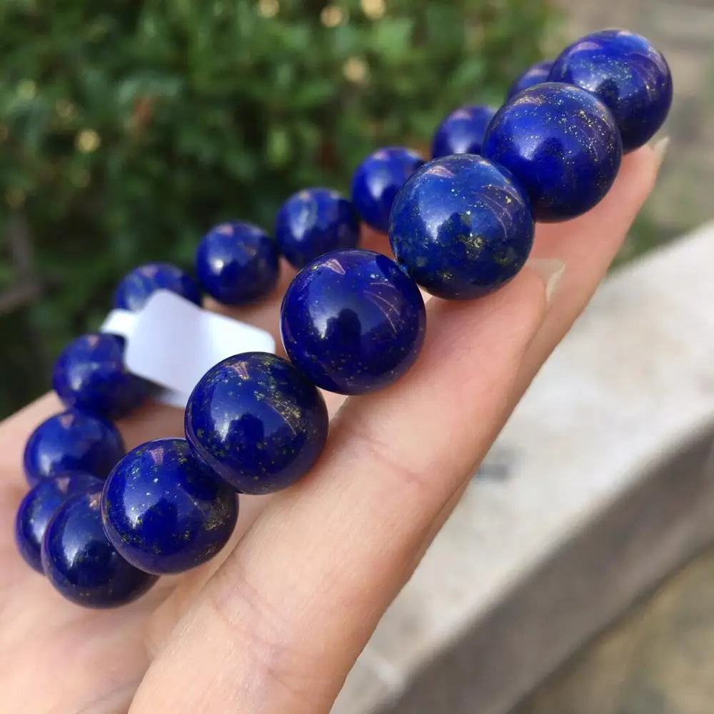 

100% Natural Blue Lapis Lazuli Beads 13mm 59.6grams Lapis Lazuli Bracelet for Female's Fine Fashoin Jewel