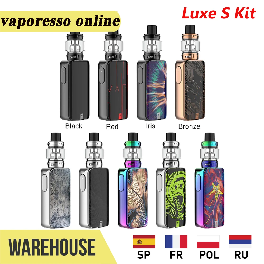 Новый оригинальный 220 Вт Vaporesso Luxe S Touch Экран TC комплект с 8 мл SKRR-S БАК &amp Advanced QF