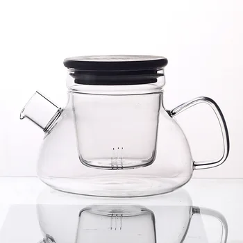 

600ML simple glass teapot with filter and lid Open fire heating kettle thickened high temperature resistant teaset flower teapot