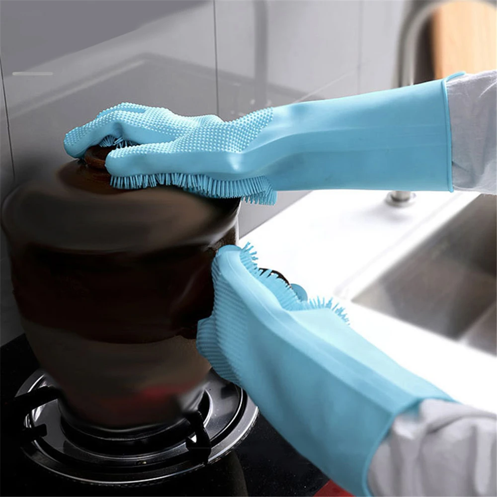 Женские перчатки для работы по дому, силиконовые перчатки для мытья посуды, кухонные инструменты для чистки, мягкие перчатки для мытья посуды, аксессуары для дома