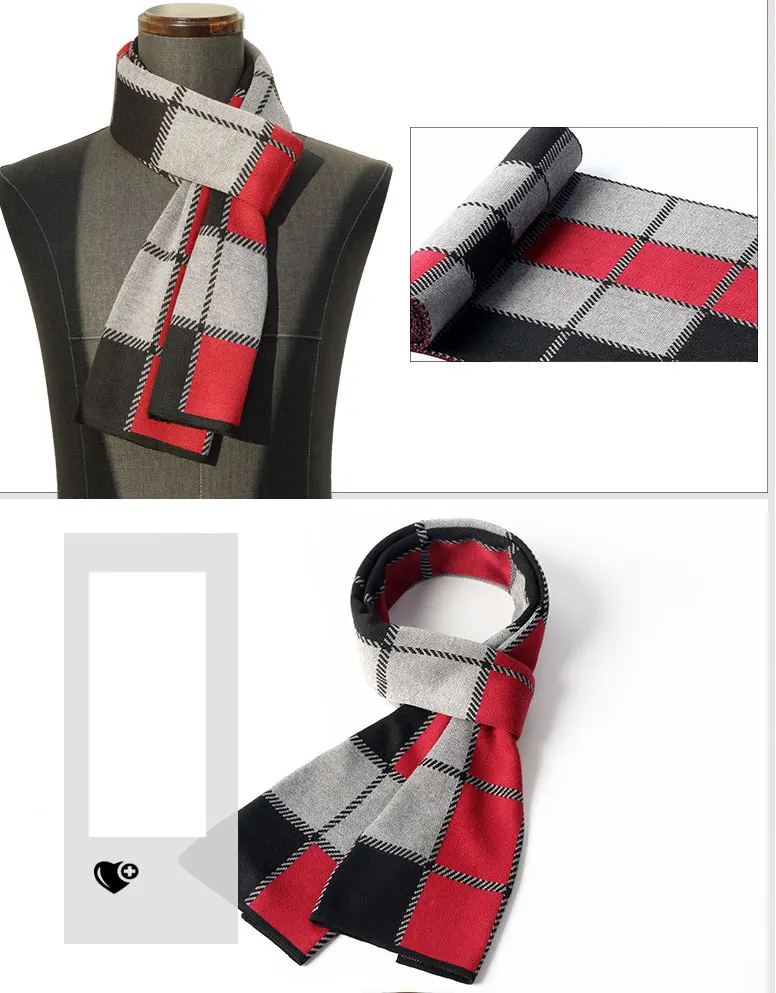 New Winter Warm Scarves Men Scarf Neckercheif Business Plaid Strip Scarves Men Soft Cashmere Wraps Male Sjaal Foulard Casual mens scarf for summer