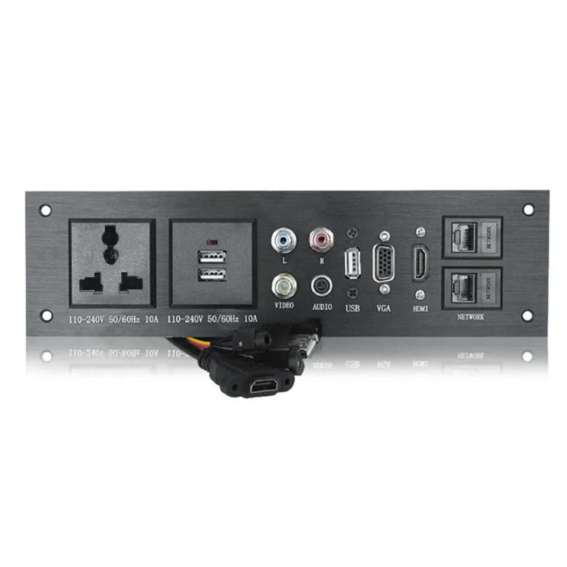 Панель из алюминиевого сплава настольная розетка USB зарядное устройство AV