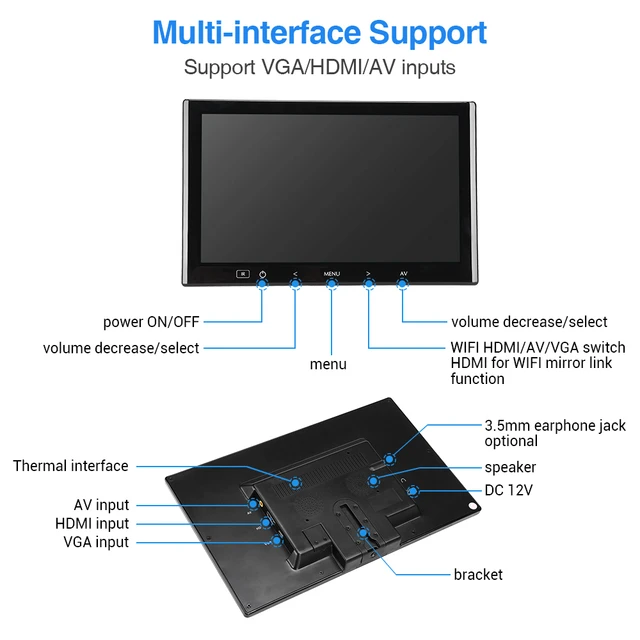 Eyoyo – Mini Écran Lcd S501h, 5.5 Pouces, Ips, Hdmi, 4:3, 800x480