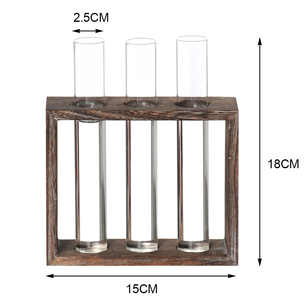 Деревянная стойка, настенная подвесная стеклянная станция для выращивания растений, тестовая трубка, ваза, цветочные горшки, настольный Террариум, украшения для комнаты