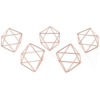 

5 Pcs Air Plant Holder Mini Metal Tabletop Decor Modern Geometric Planter Tillandsia Air Fern Display Stand Decoration