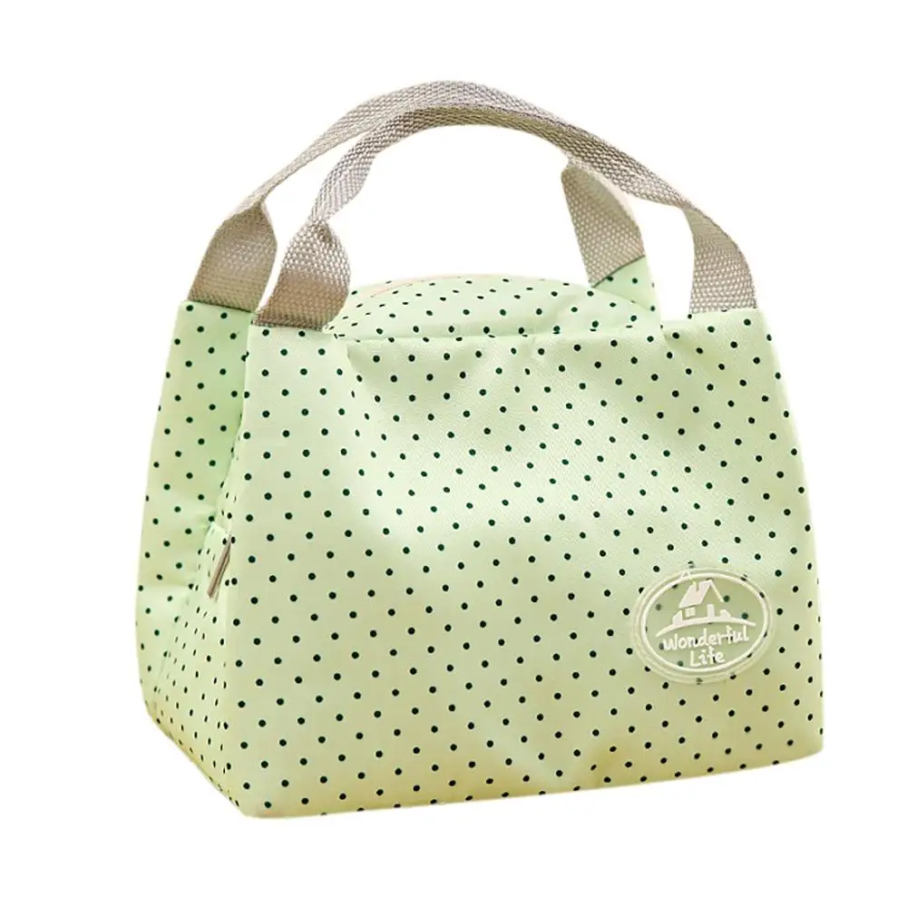 green 1 шт. портативный высококачественный изолированный холщовый Полосатый чехол для пикника, термопереносная сумка для обеда L* 5 - Цвет: green