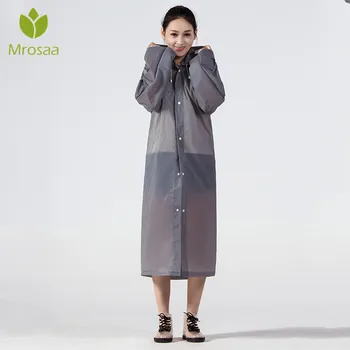 

Fashion EVA Women Man Raincoat Thickened Waterproof Rain Poncho Coat Adult Clear Transparent Camping Hoodie Rainwear Suit