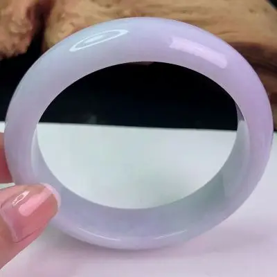 

Natural Burmese Jadeite 54-64mm Light Purple Bracelet Elegant Princess Jewelry For Mom For Girlfriend