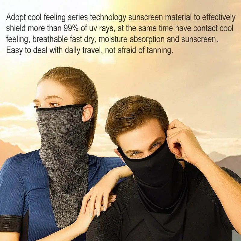 Motorcycle Protective Cycling Face Mask Half Face Breathable Headband Triangle Sport Scarf Windproof Anti-UV Neck Hood