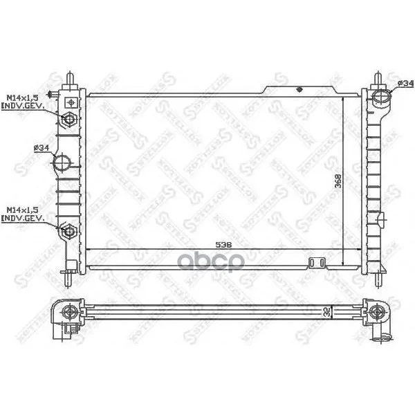 10-26011-Sx_радиатор Системы Охлаждения! Акпп Opel Astra 1.6i-2.0i 91 Stellox 1026011sx Stellox арт. 1026011SX