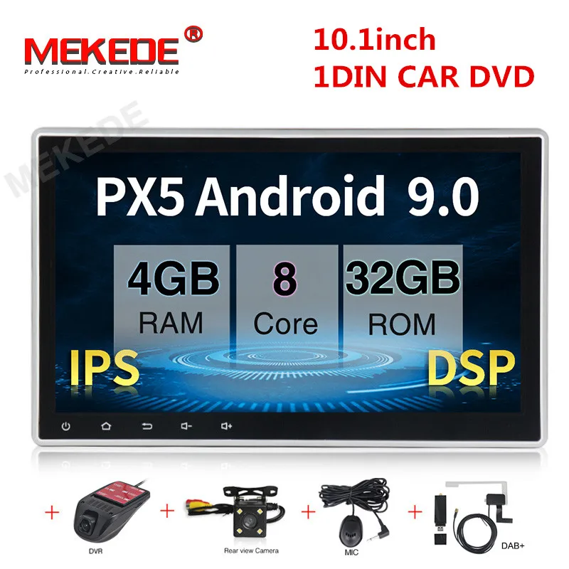 PX30 Android 9,0 Универсальный 1 один Din 10," дюймовый автомобильный dvd-плеер с gps-навигацией, аудио Радио стерео, USB/SD, BT, сенсорный экран