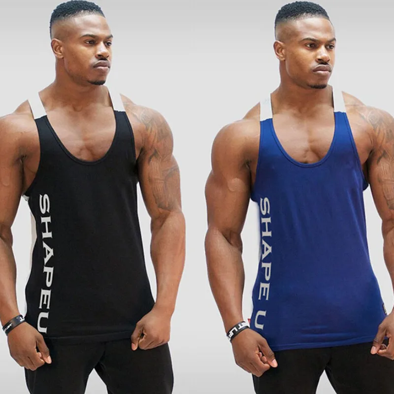 Однотонная мужская майка для тренажерного зала бодибилдинга и фитнеса мышц