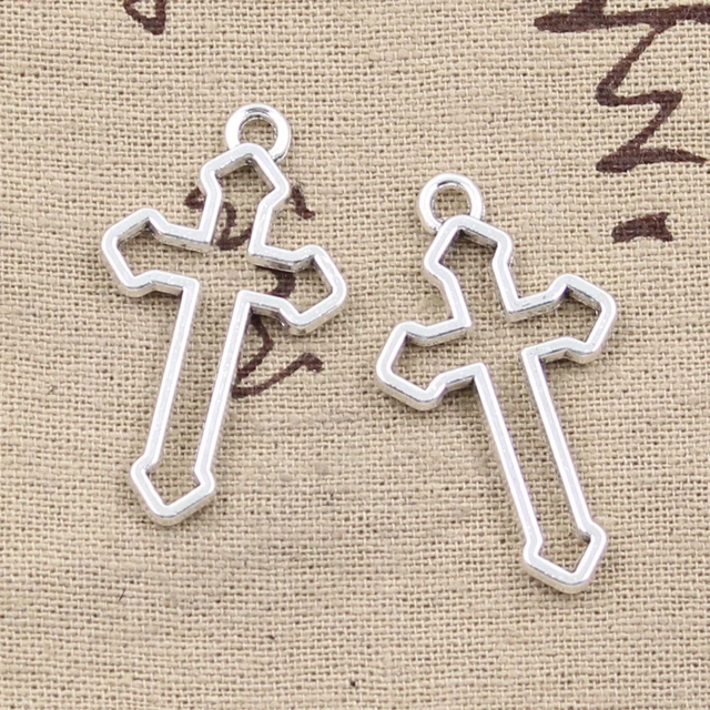 8 stücke Charms Hohl Kreuz 38x22mm Antike Bronze Silber Farbe Überzogen  Anhänger, Die DIY Handgemachten Tibetischen