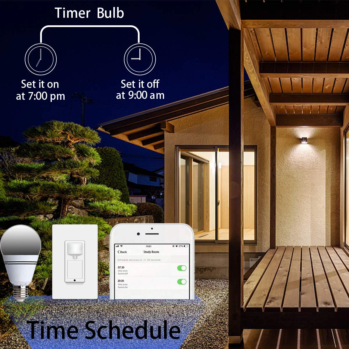 FrankEver Smart Switch with Motion Sensor 10A Wifi Light Switch Voice Remote Control and Timer Work with Alexa Google Assistant
